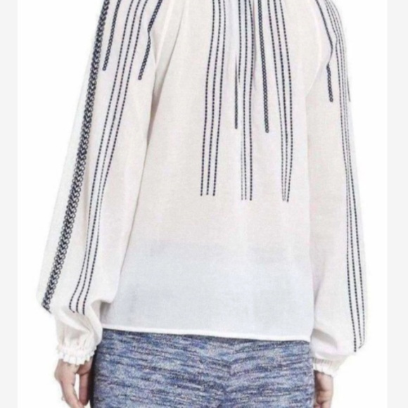 BCBGMAXAZRIA Embroidered Long Sleeve Blouse - Picture 3 of 3